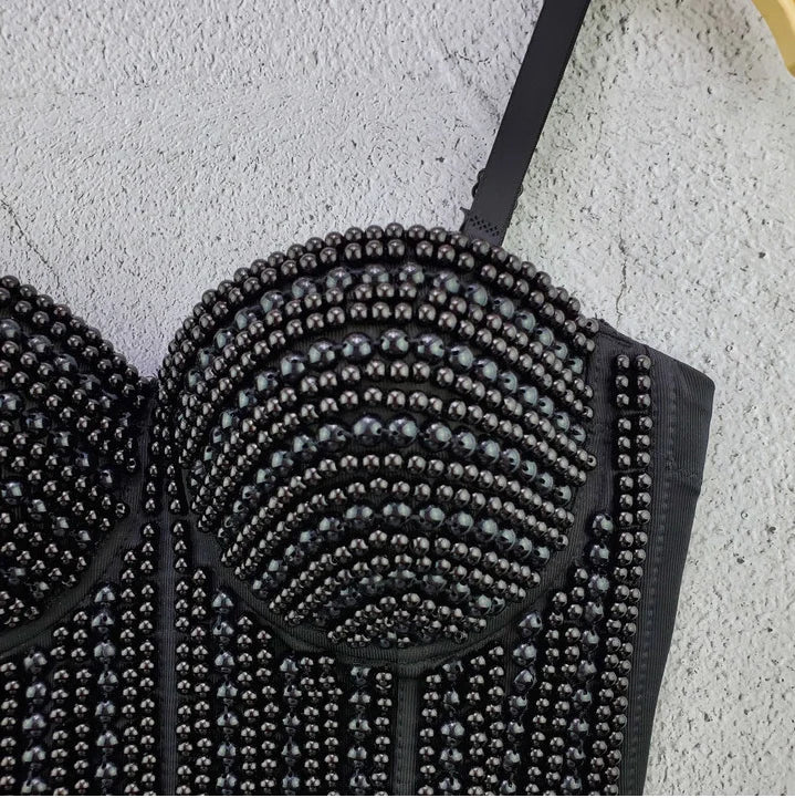 Sherhure JY6635 Perlen Trägerlos - Kurz Polyester Elastisch