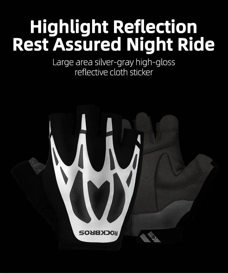 ROCKBROS Radfahrrhandschuhe Halbfinger Schockresistent Abriebfest Atmungsaktiv MTB Straßenfahrrad Handschuhe Männer Frauen Sportfahrrad Ausrüstung