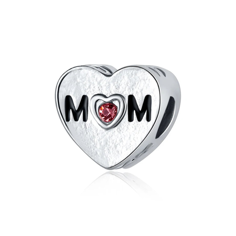 Nou original aliaj bijuterii familie mama tata dragoste inimă pandantiv farmec pentru brățară colier DIY bijuterii femei