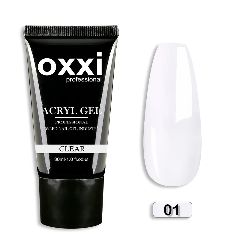 OXXI 30ml Acryl Gel Semi-permanent Poly Nail Gel Manicure Quick Easy Gel for Extension uv led Builder Varnish Acrylic Gellac New