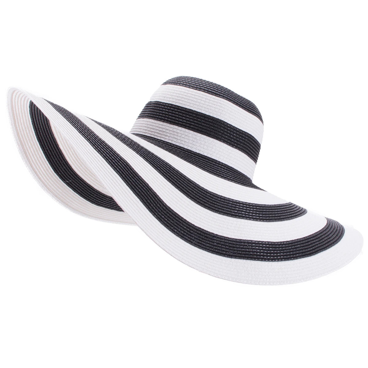Lawliet 7.1''/18cm Faltbar Übergroß Riesig Breite Krempe Sonne Strand Stroh Hüte Hochzeit Damen Floppy Party Elegant A330