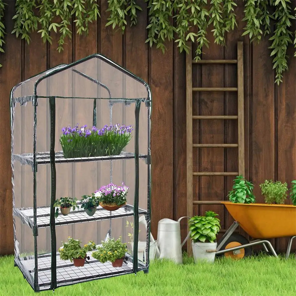 Garden House Mini Portable Garden Green House Warm Greenhouse Flower Plants Gardening Outdoor Greenhouse Cover (no Iron Shelf)