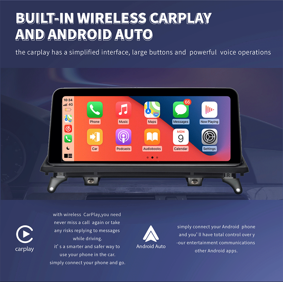 BMW CarPlay System 2025 - Wireless Android 14 Multimedia für X5 E70 X6 E71