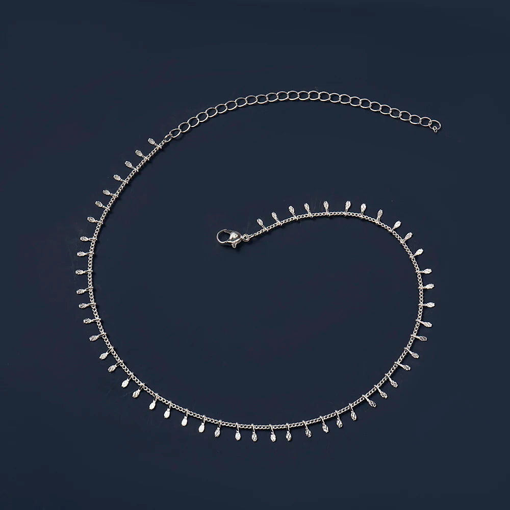 Fashion Gold Color Tassel Pendant Chain Necklace For Women Bohemia Punk Short Choker Necklace Jewelry Accessories