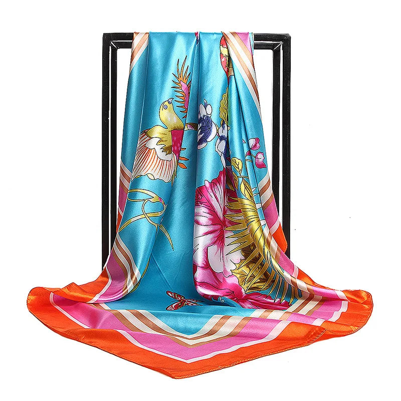 SENAIFE Satin-Schal Elegant - 90x90cm Polyester Leicht