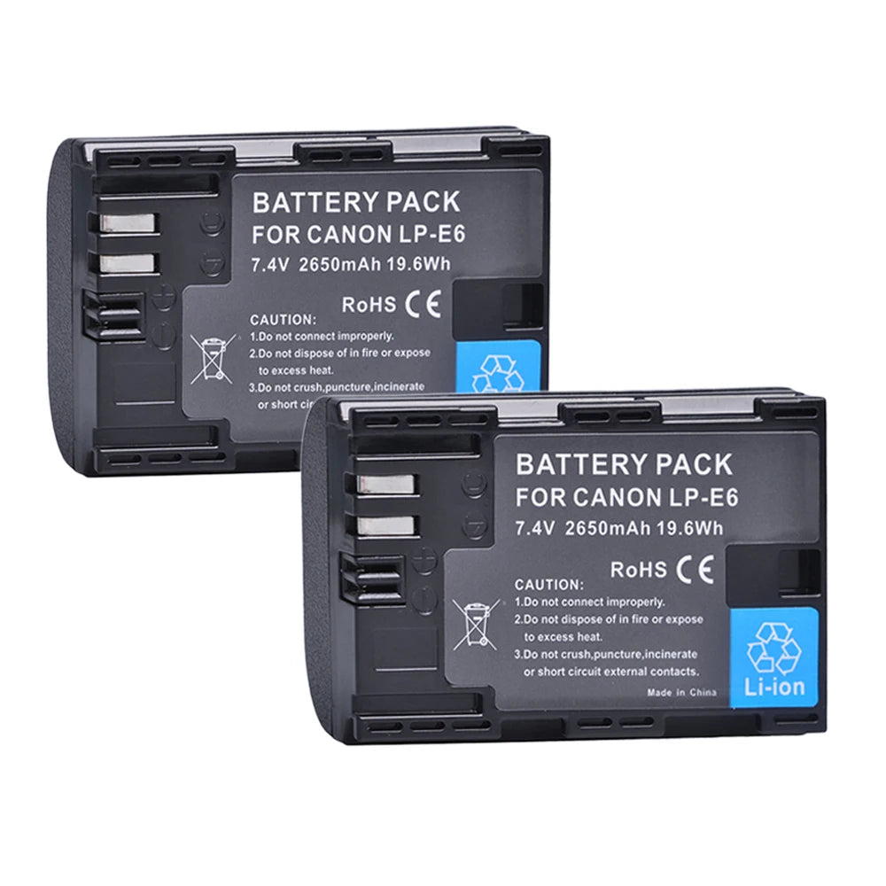 Batmax LP E6 Batterie 2650mAh 7.4V - Dual Ladegerät