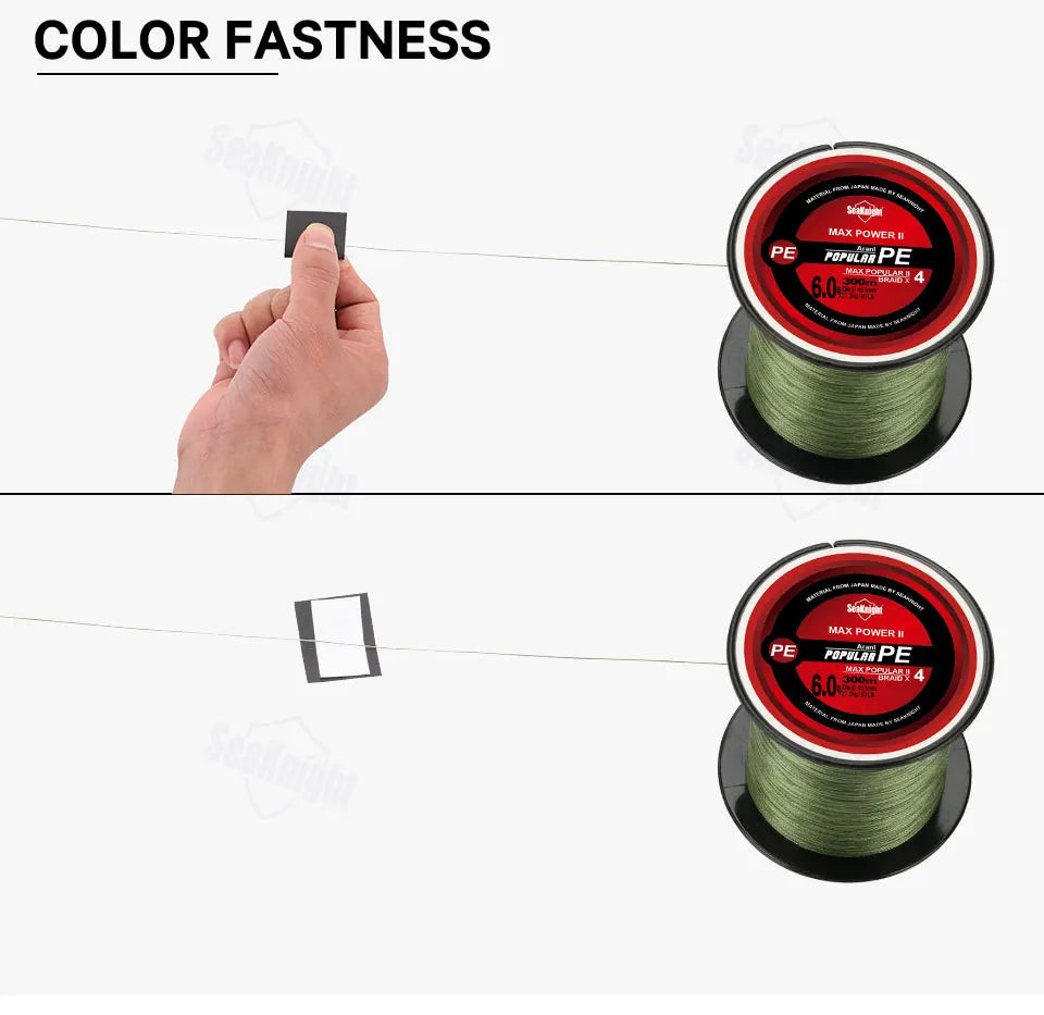 SeaKnight Marke TriPoseidon Serie 4 Stränge 300M PE Geflochtene Angelschnur 8-60LB Multifilament Angelschnur Glatt Karpfen Angeln
