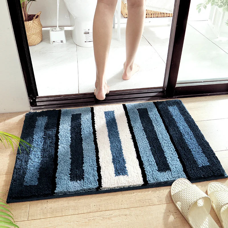 Flocking home carpet floor mats household bathroom bathtub absorbent foot mats bathroom non-slip mats