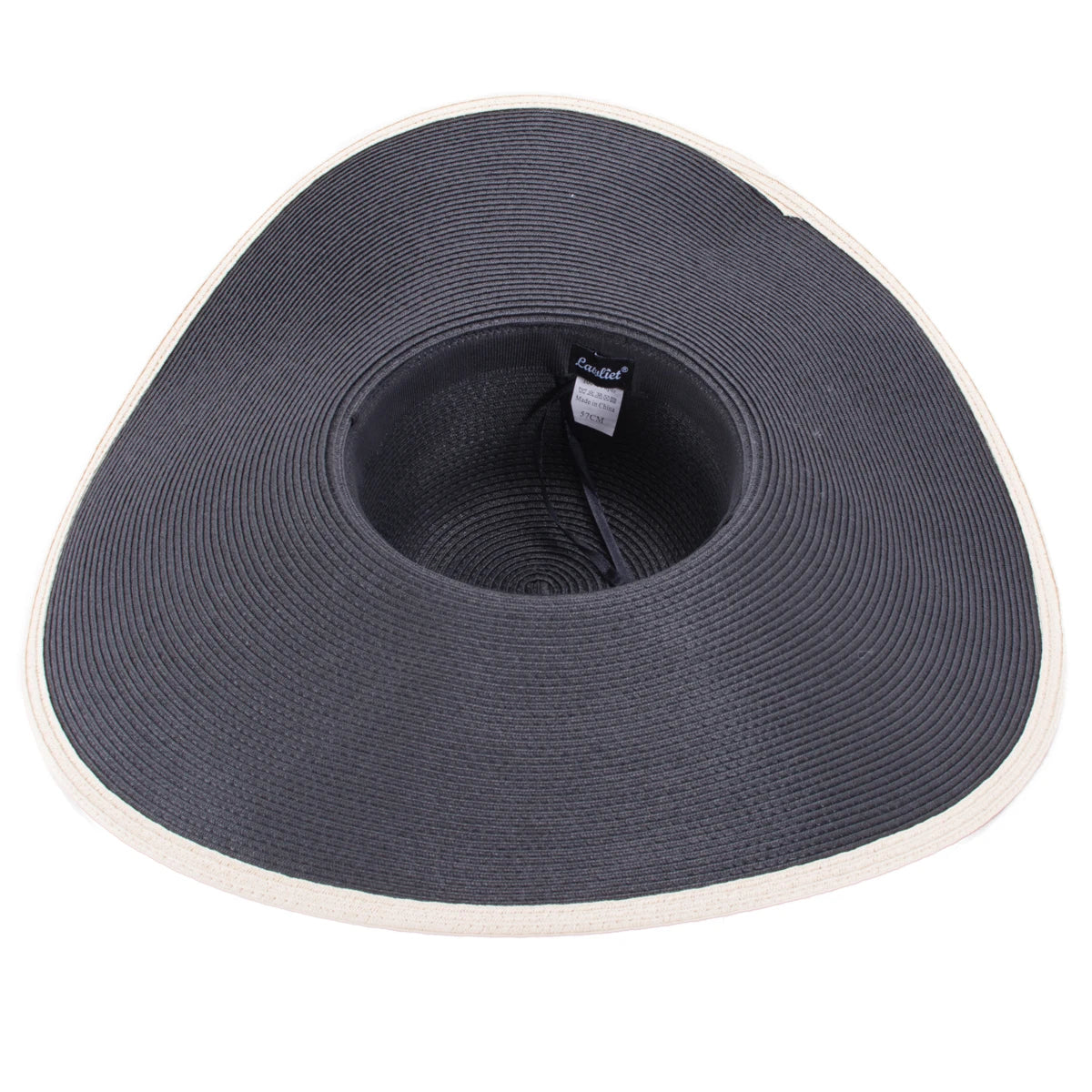 Lawliet 7.1''/18cm Faltbar Übergroß Riesig Breite Krempe Sonne Strand Stroh Hüte Hochzeit Damen Floppy Party Elegant A330