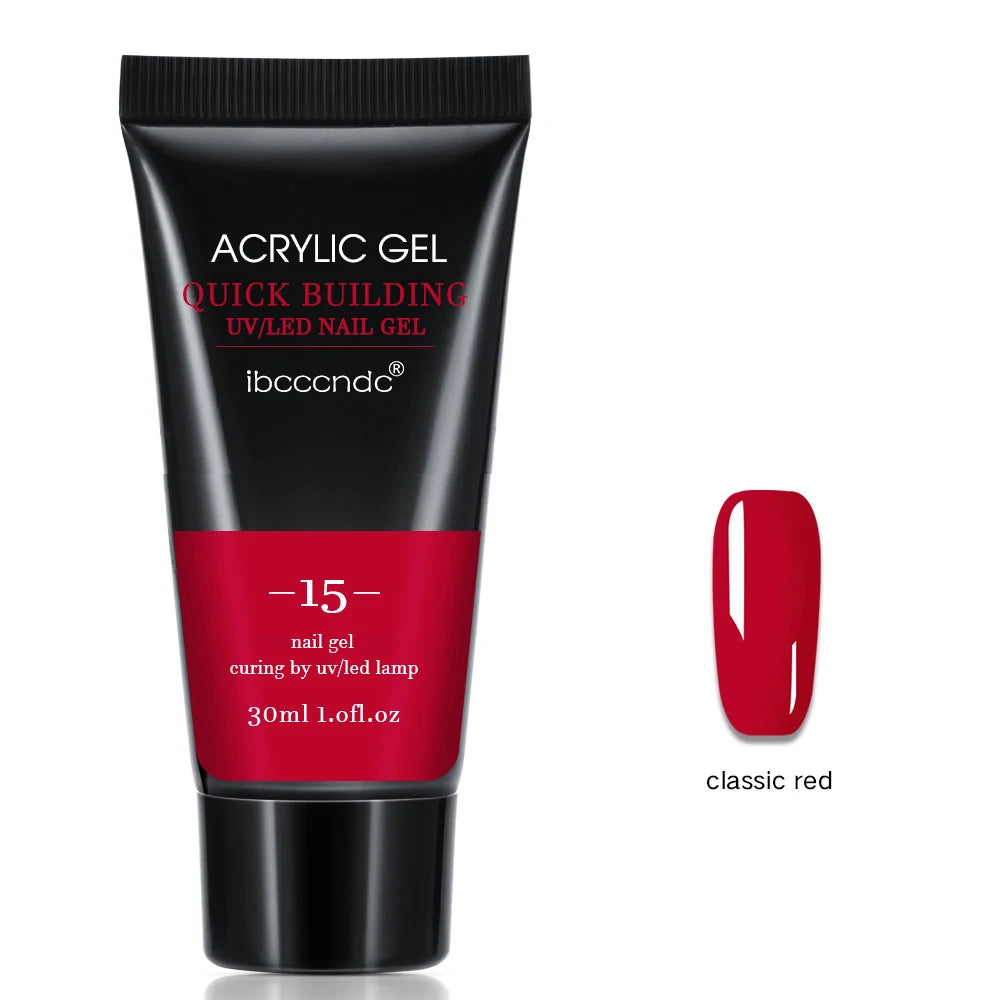 Gel de unghii 2025: 30ml acrilic dur, transparent - Colecție UV LED