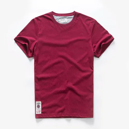 Men's T-shirt Cotton Solid Color t shirt Men Causal O-neck Basic Tshirt Male High Quality Classical Tops