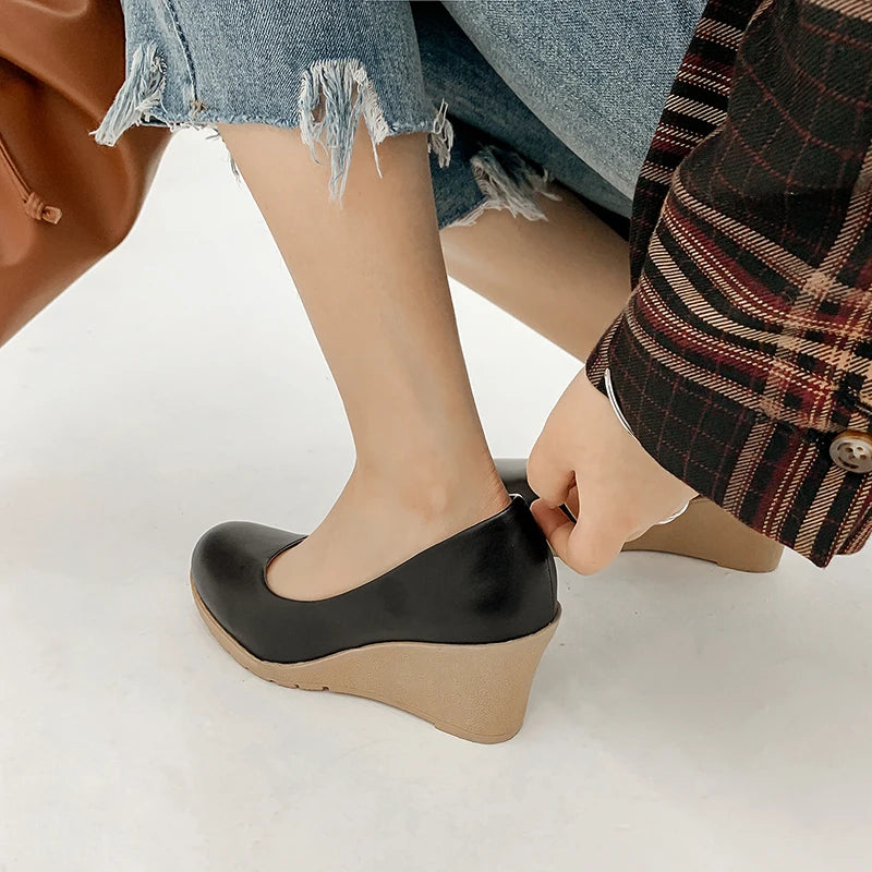 Diane Lockhart Keilabsatz Komfortabel - 7cm Absatz Weiß