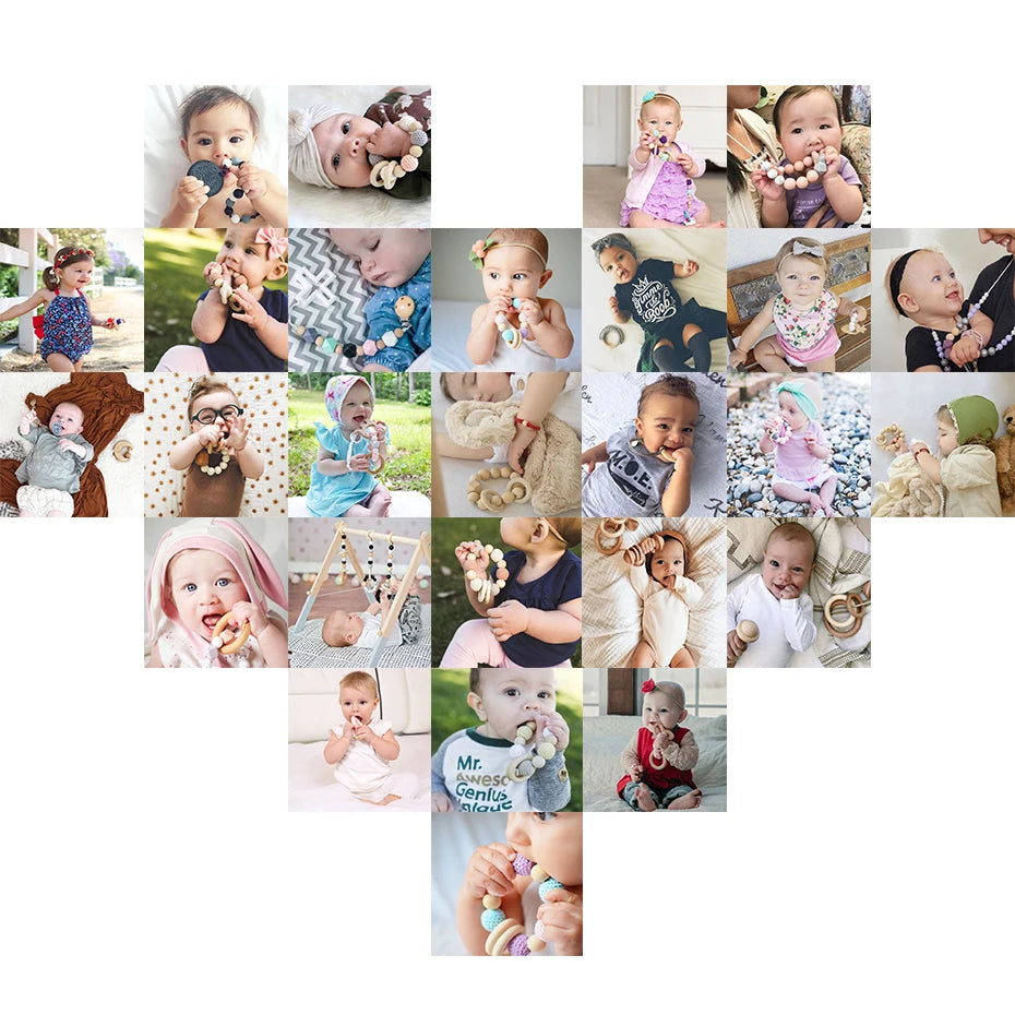 BabyCarrier Schnullerhalter Blumen - Holz 22cm Name