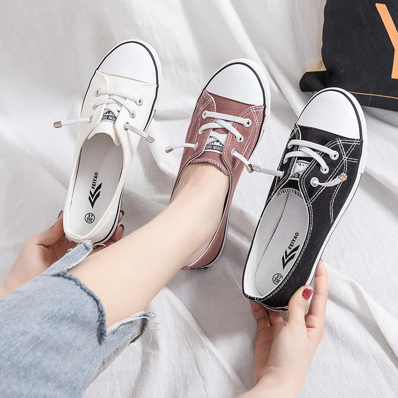 Women Shoes Fashion Comfortable Sports Sneakers Female Flats Trend Breathable Casual Canvas Shallow Shoes Women's Sneakersisd34