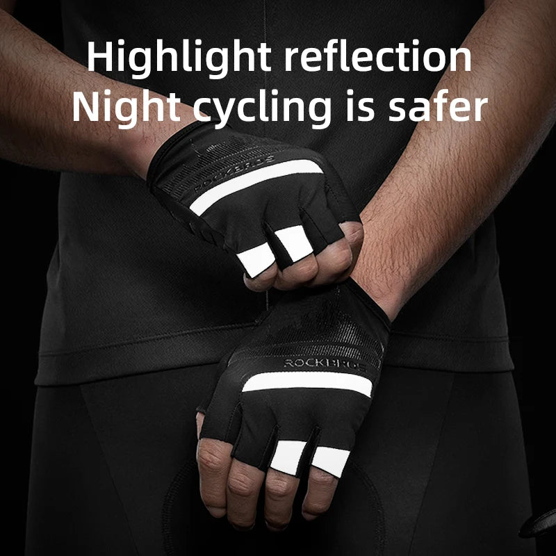 ROCKBROS Radfahrrhandschuhe Halbfinger Schockresistent Abriebfest Atmungsaktiv MTB Straßenfahrrad Handschuhe Männer Frauen Sportfahrrad Ausrüstung