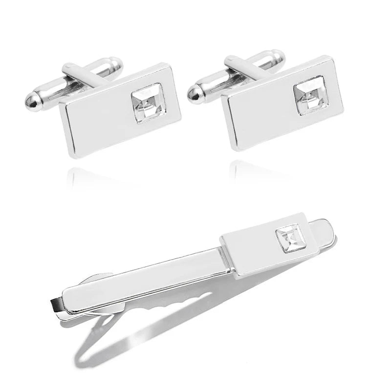 Fashion Business Hemd Ärmel Dekorative Buttons 2025 - Klassisch Geometrisch Tie Clips Manschettenknöpfe Set - Herren Luxus Schmuck Geschenk
