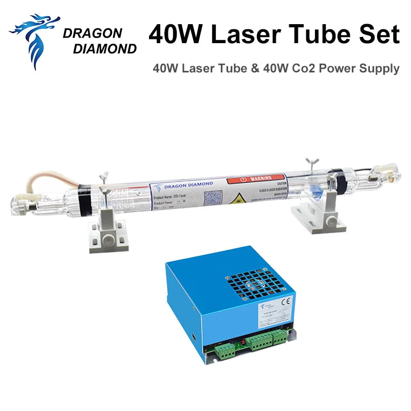 Tub laser CO2 Dragon Diamond, răcire cu apă - 40W, 50mm, 700mm