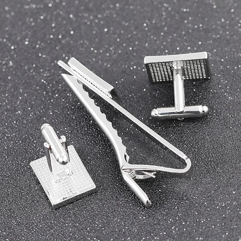 Fashion Business Hemd Ärmel Dekorative Buttons 2025 - Klassisch Geometrisch Tie Clips Manschettenknöpfe Set - Herren Luxus Schmuck Geschenk