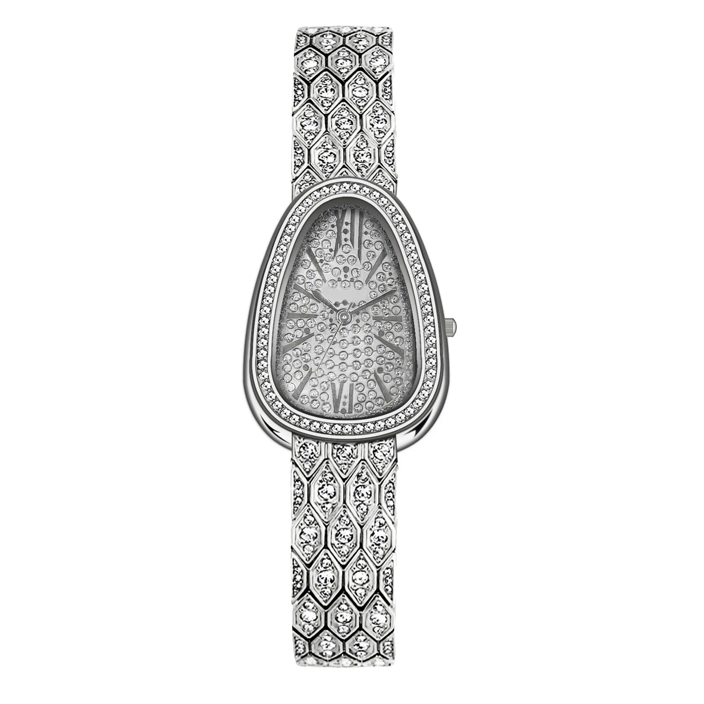 Schlangen Armband Uhr 2025 - Frauen Roségold Stahl Strass Damen - Luxus Armbanduhren Fashion Geschenk Uhr Female Relogio Feminino