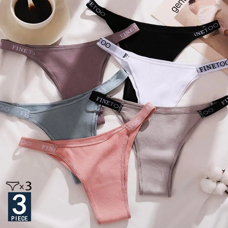 finetoo Damen Slips 2025 - 3er-Set Baumwoll-Panties einfarbig & komfortabel