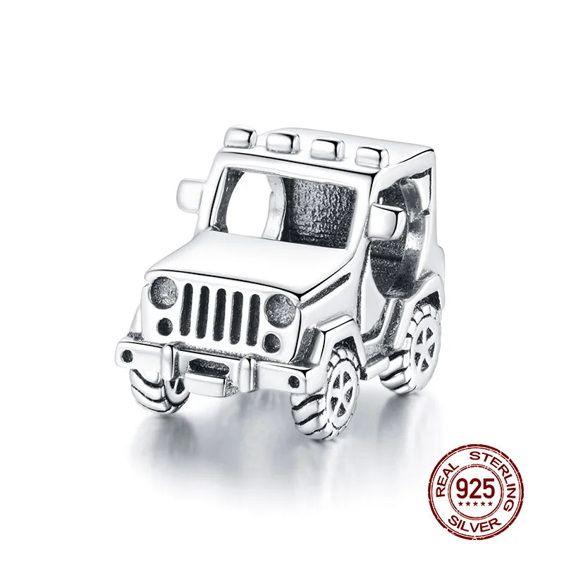 WOSTU 925 Sterling Silber Anhänger 2025: Frauen Junge Mädchen Haustier Kamera Biene AAA Cubic Zirkonia - Kaffee Marienkäfer Perlen DIY Original Armband 1.9g