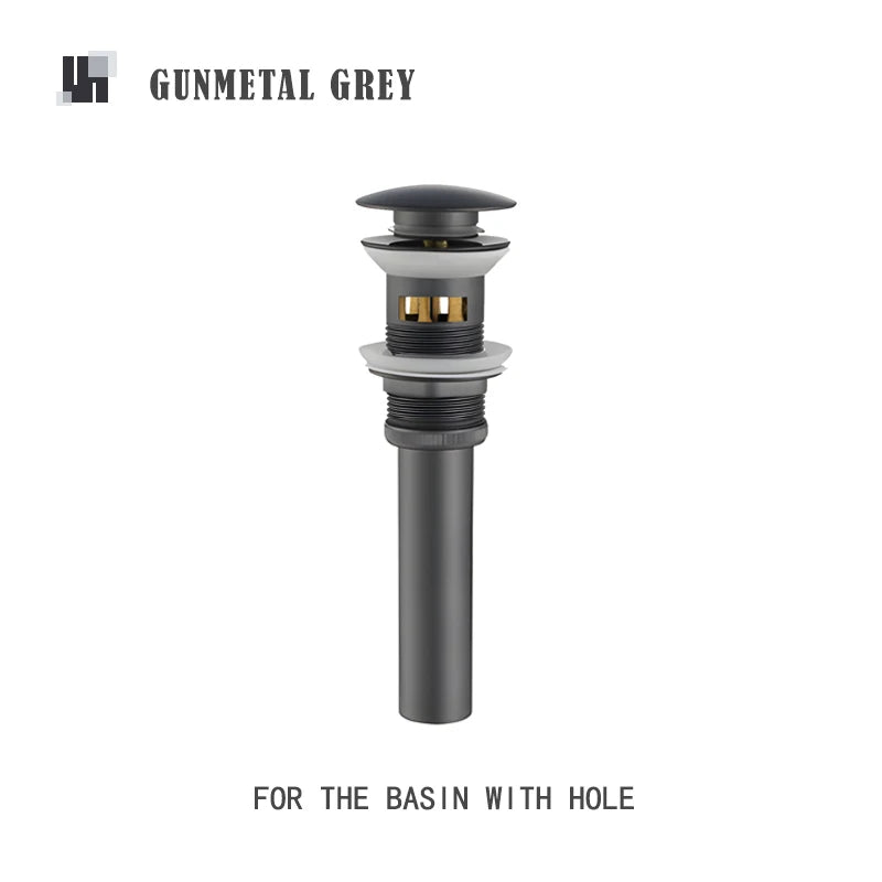 bonderis Pop Up Drain Matt Schwarz - Messing, ohne Überlauf