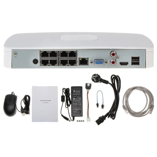 Dahua NVR4108-8P-4KS3 8CH mit 8 POE 4K Network MINI NVR Recorder Max. 12MP Auflösung IP-Kamera SMD Plus EPTZ-Funktion