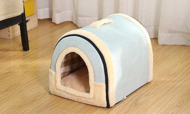 Indoor Dog House Soft Cozy Dog Cave Bed Foldable Removable Warm House Nest With Mat For Small Medium Cats Animals Kennel