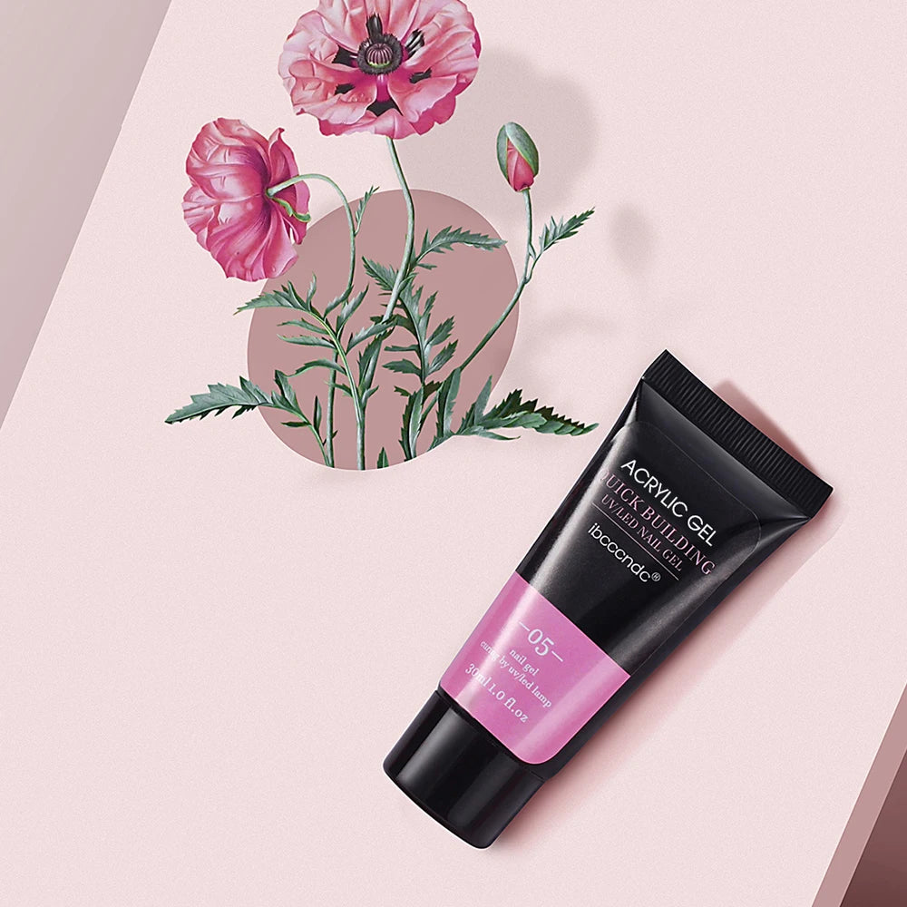 Gel de unghii 2025: 30ml acrilic dur, transparent - Colecție UV LED