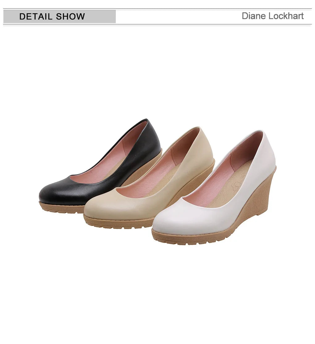 Diane Lockhart Keilabsatz Komfortabel - 7cm Absatz Weiß