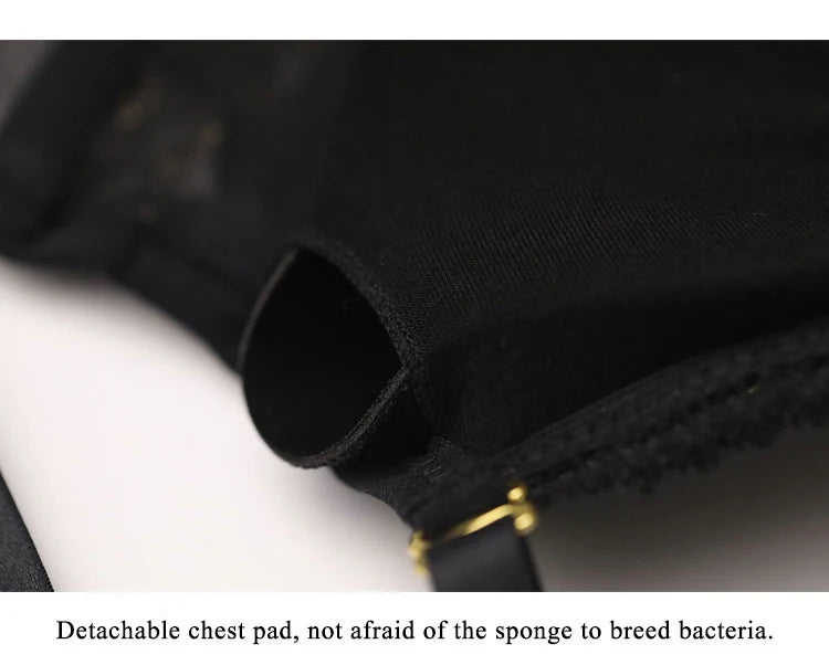 New Embroidery Lace Flowers French Underwear Bralette elegant Body Shaping Push Up Bra Set Romantic White Black Cute Lingerie Thin