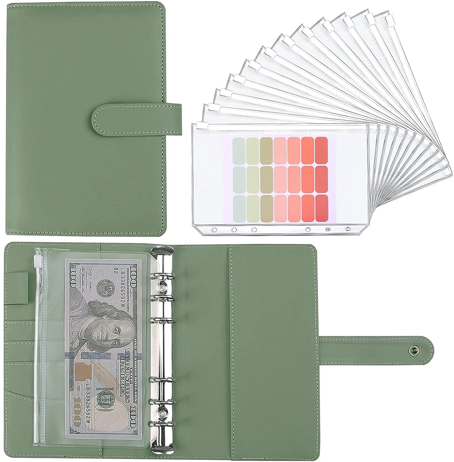 Coliky A5 A6 PU Leder Organizer - 6 Ringe 12 Taschen