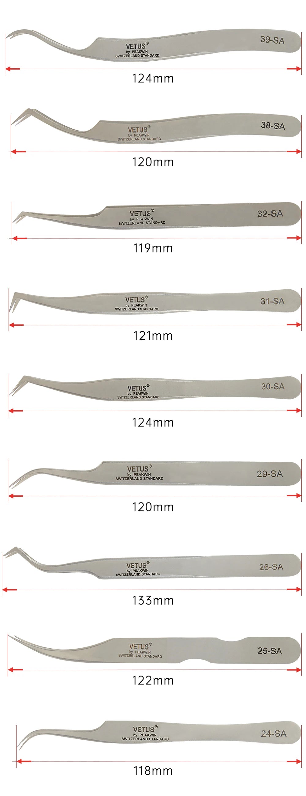 Makeup Professional Eyelash Tweezers 3D Volume Eyelash Extension Tweezer Fan Lash Eyebrow Tweezers VETUS Excellent Closure