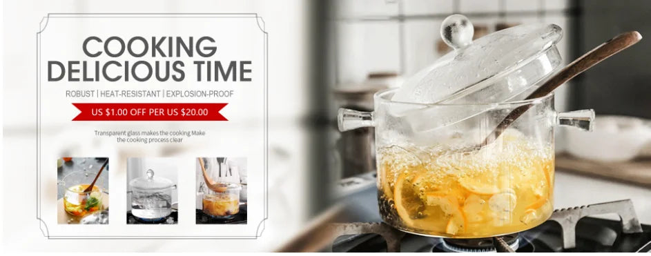 KEMORELA YS7258 Glasmilchtopf Holzgriff - 600ml 400ml Glas