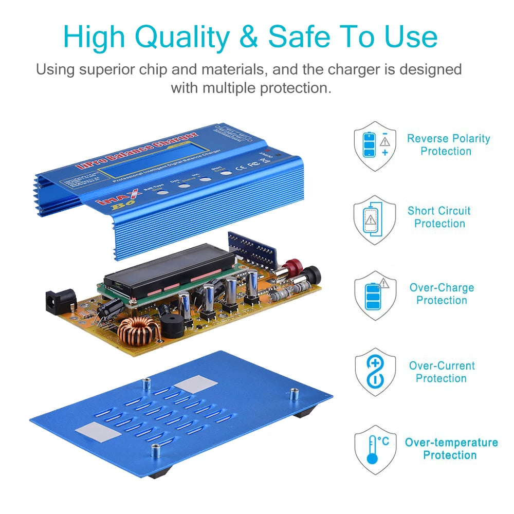 IMAX B6 80W Multi-function Charger For Lipo Li-ion LiFe NiMh Ni-Cd PB Battery RC Balance Discharger+15V 6A Adapter Optional