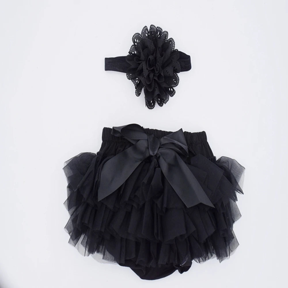 Baby-Tutu-Set 2025: Tulle-Bloomers Regenbogen-Rock - Newborn Fashion Collection