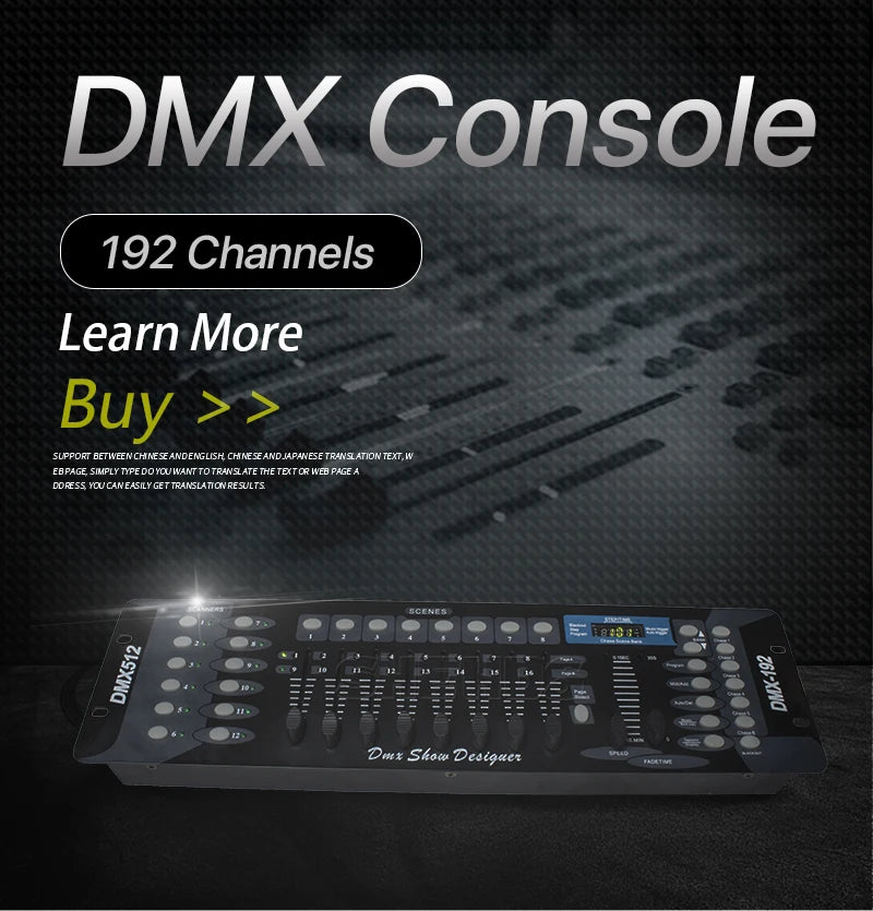 Controler DMX SHEHDS 1024/consolă 192 pentru iluminare Par, lumină cu cap mobil, standard internațional, DJ, discotecă, nunți, concerte