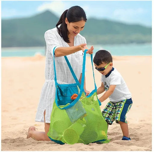 Beach Mesh Bag Children Sand Away Protable Kids Beach Toys Clothes Bags Toy Storage Sundries Organizers Bag Cosmetic Makeup Bags