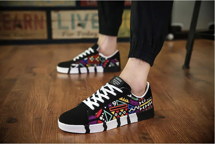 Men Sneakers Casual Shoes Men Lovers Printing Fashion Flat Tenis Masculino Vulcanized Shoes Zapatos De Hombre