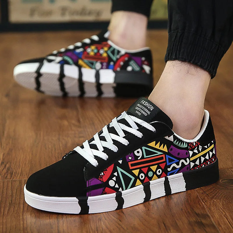 Men Sneakers Casual Shoes Men Lovers Printing Fashion Flat Tenis Masculino Vulcanized Shoes Zapatos De Hombre