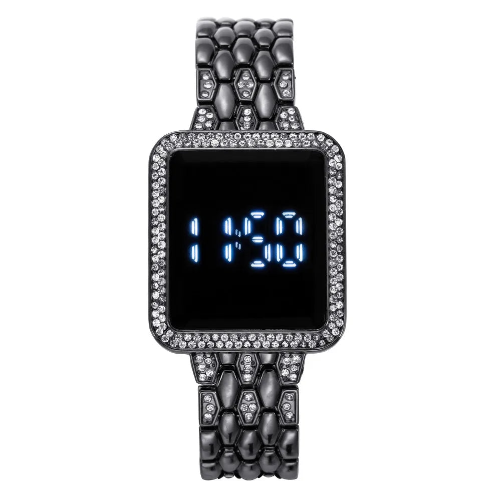 Damen Uhr 2025 Top Luxus Strass Rosegold Armbanduhr Für Frauen Mode Stahl Damen Armbanduhren Elektronisch Uhr