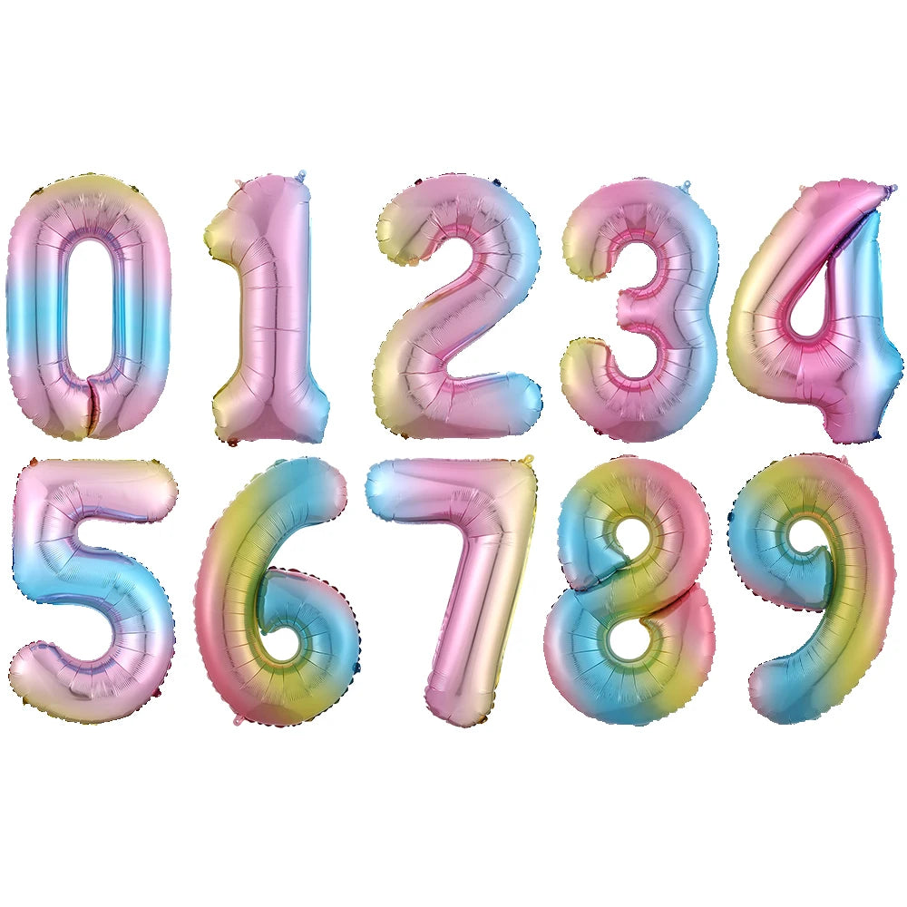 PartyPro Roségold Zahlenballons - Set 10 Stück 16 30 40Zoll