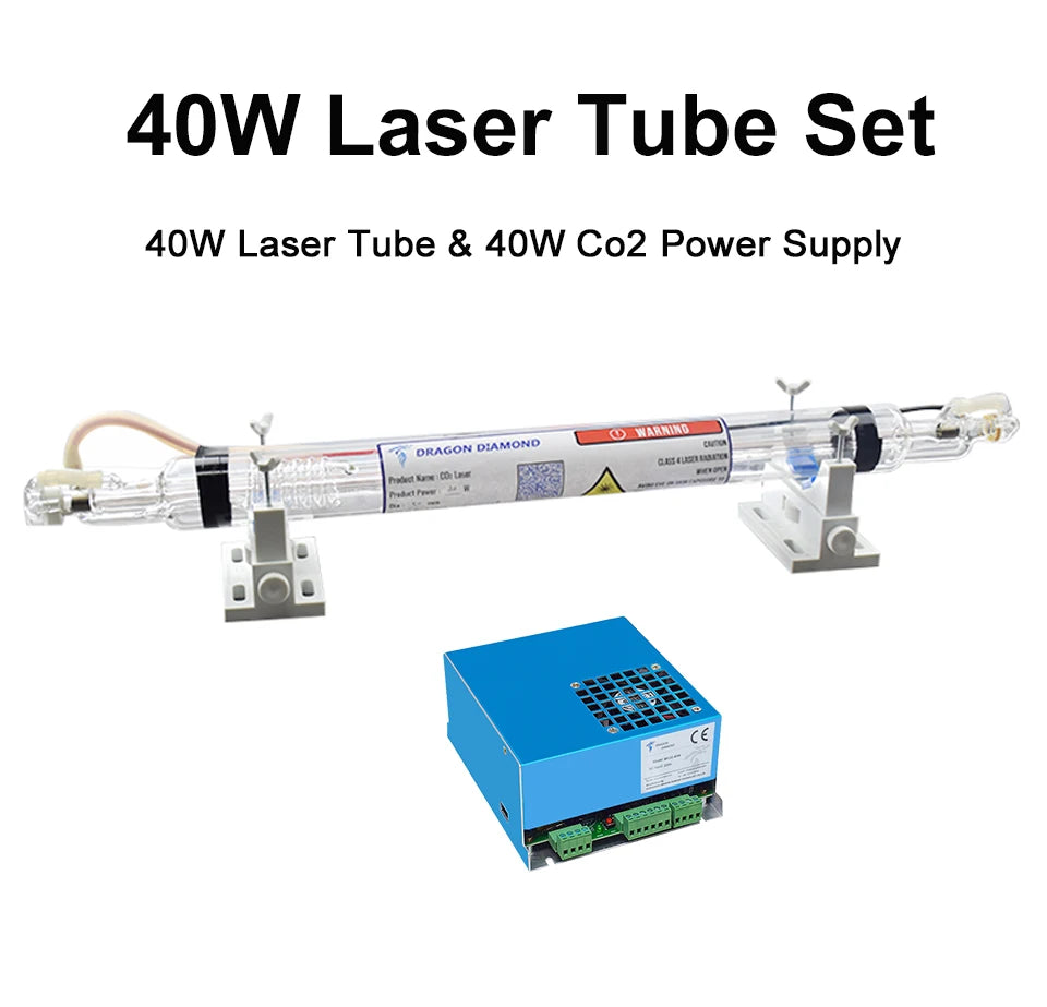 Tub laser CO2 Dragon Diamond, răcire cu apă - 40W, 50mm, 700mm