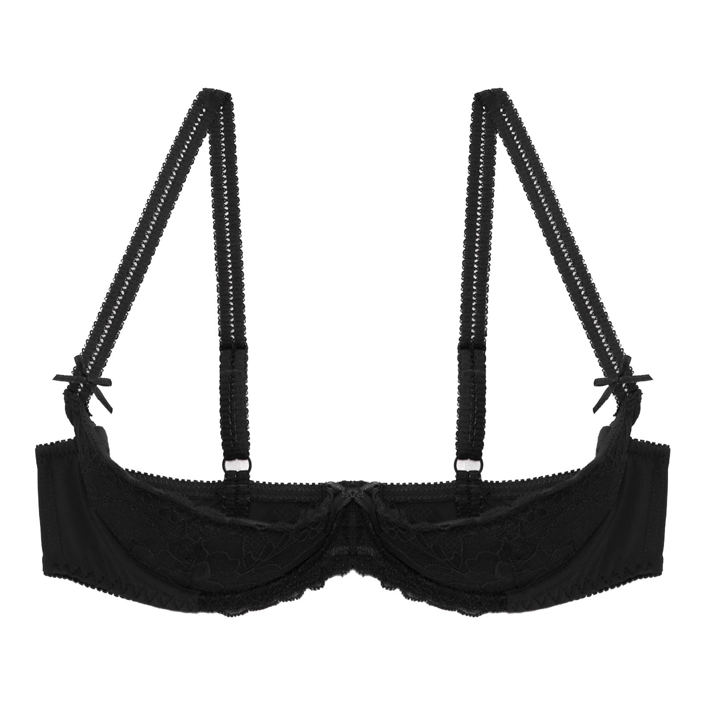 Sutien elegant pentru femei, cu 1/2 cupă, cu întăritură, push-up, dantelă, cu căptușeală, bandană, bretele reglabile, lenjerie intimă, spate cu cârlig, bustieră