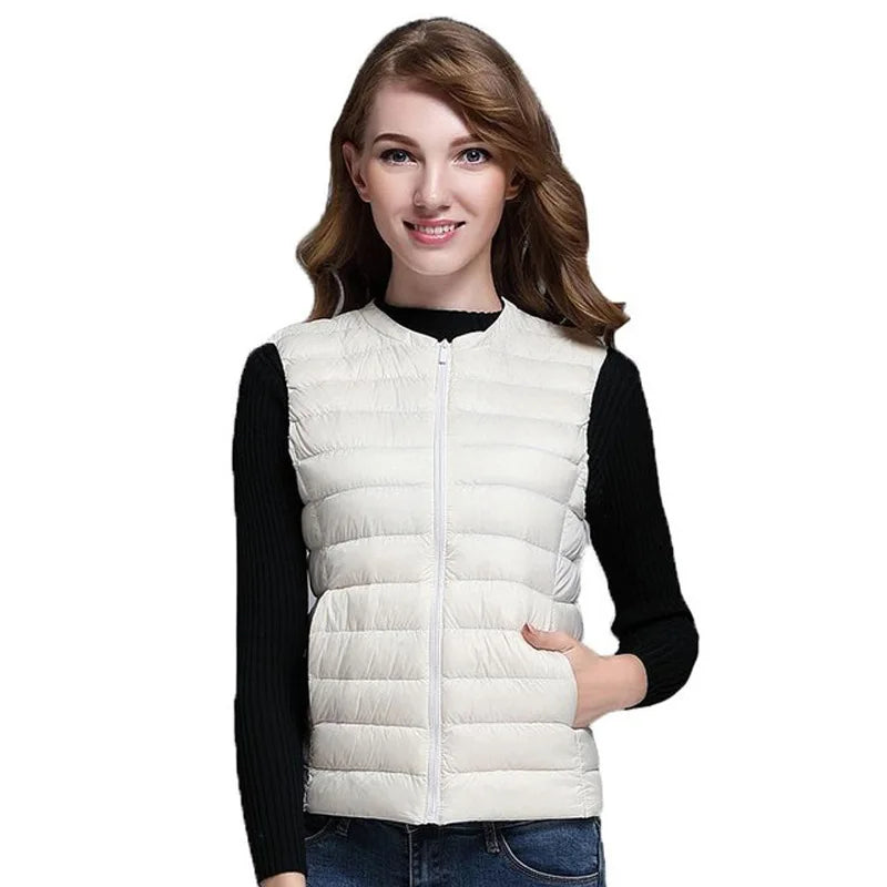 Aurora Stehkragen Daunenweste - Dünn Füllung 80% Größe 3XL