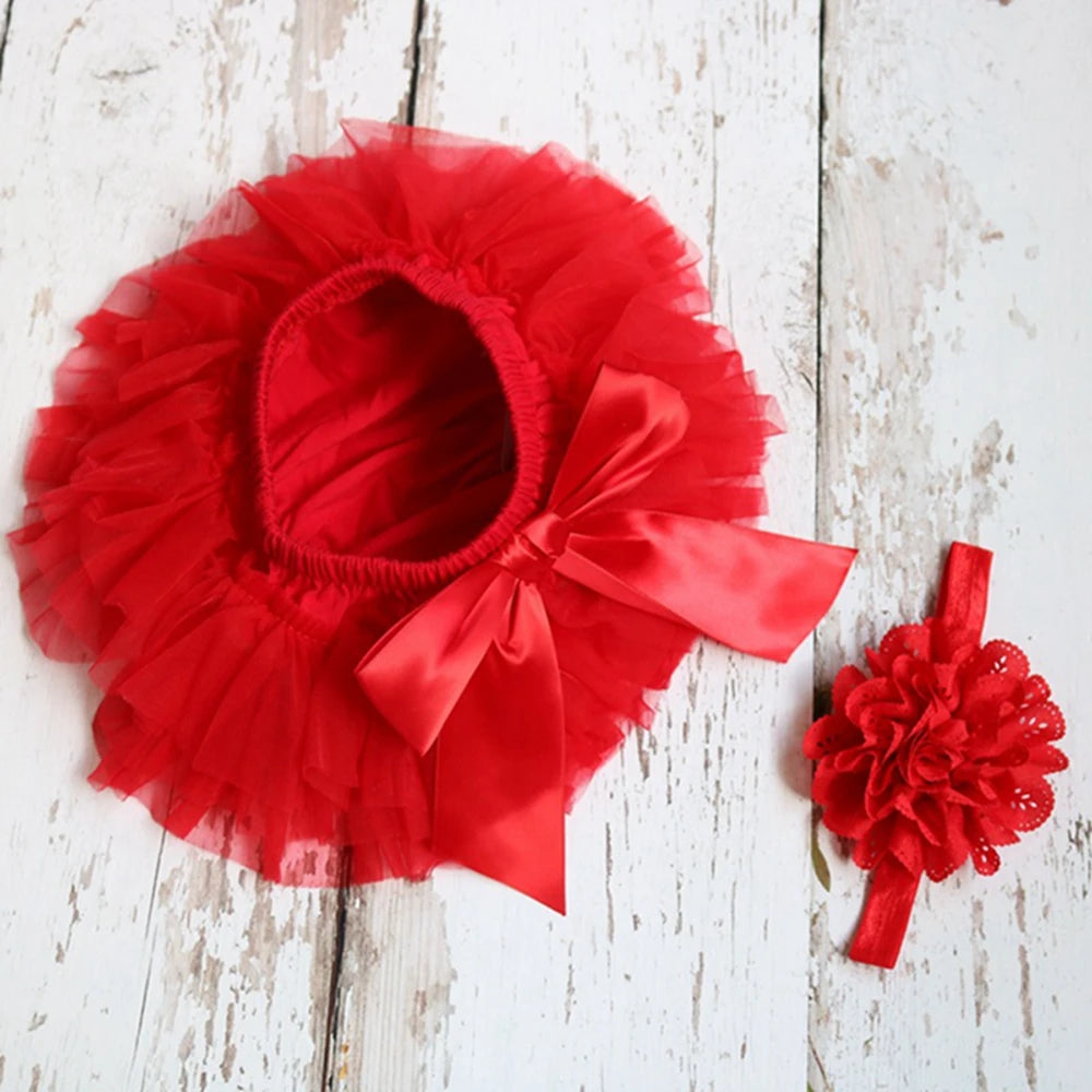 Baby-Tutu-Set 2025: Tulle-Bloomers Regenbogen-Rock - Newborn Fashion Collection
