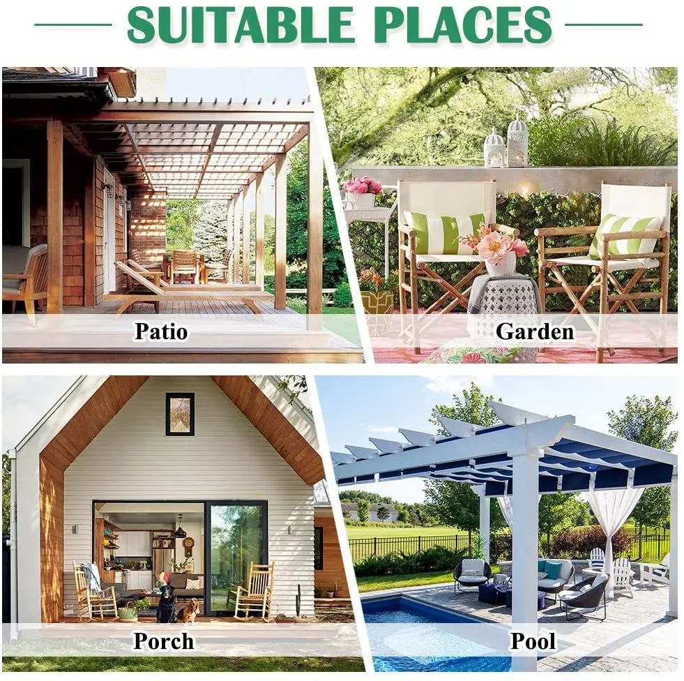 Waterproof Outdoor Blackout Curtain, Patio Drape, for Sliding Door, Foyer, Arbor, Lanai, Beige, 1 Panel