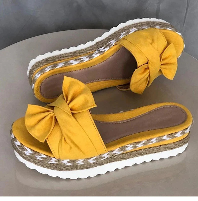 Slippers Women Sandals Platform Sandals Shoes Women Bow 2022 Summer Sandals Slipper Indoor Outdoor Flip-flops Beach Shoes Female