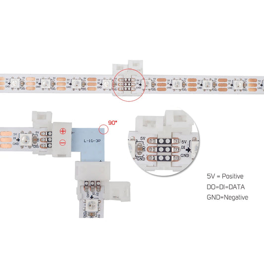 Conector de colț cu 2 pini, 3 pini, 4 pini, 5 pini
