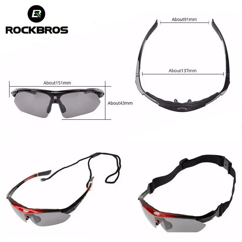 ROCKBROS Radfahren Polarisiert Brille Fahrrad Sonnenbrille Outdoor Sport Sonnenbrille MTB PC Schutzbrille Augenschutz 5/3 Linsen Fahrrad Zubehör